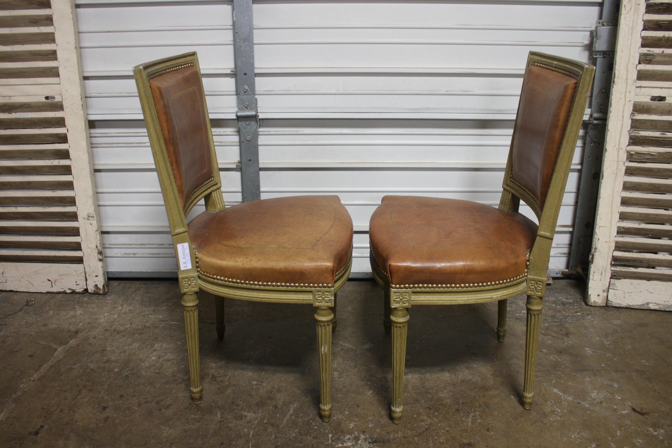 French Early 20th Century set of 6 Dining Room Chairs Signed Gouffe a Paris For Sale 8