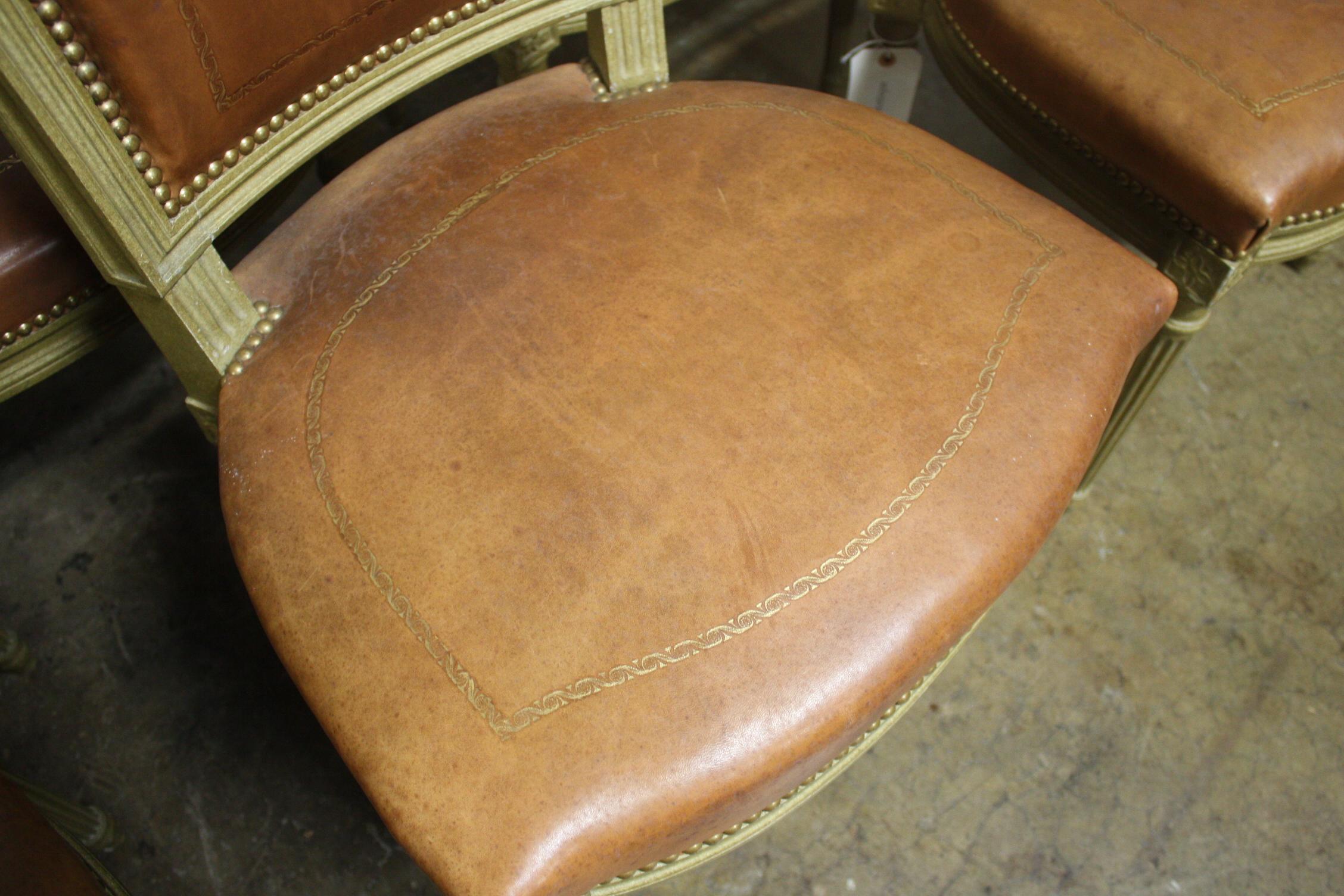 Français Ensemble de 6 chaises de salle à manger françaises du début du 20ème siècle signées Gouffe a Paris en vente