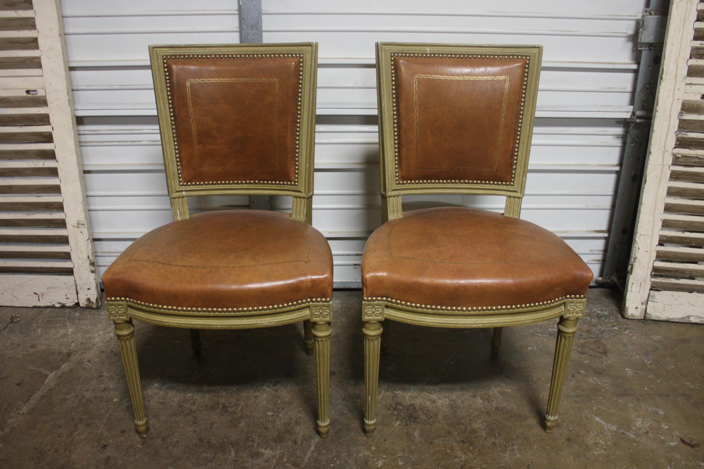 French Early 20th Century set of 6 Dining Room Chairs Signed Gouffe a Paris For Sale 3