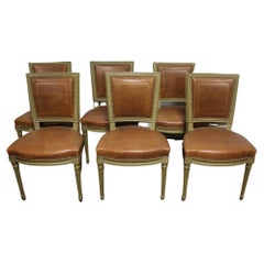 Antique French Early 20th Century set of 6 Dining Room Chairs Signed Gouffe a Paris
