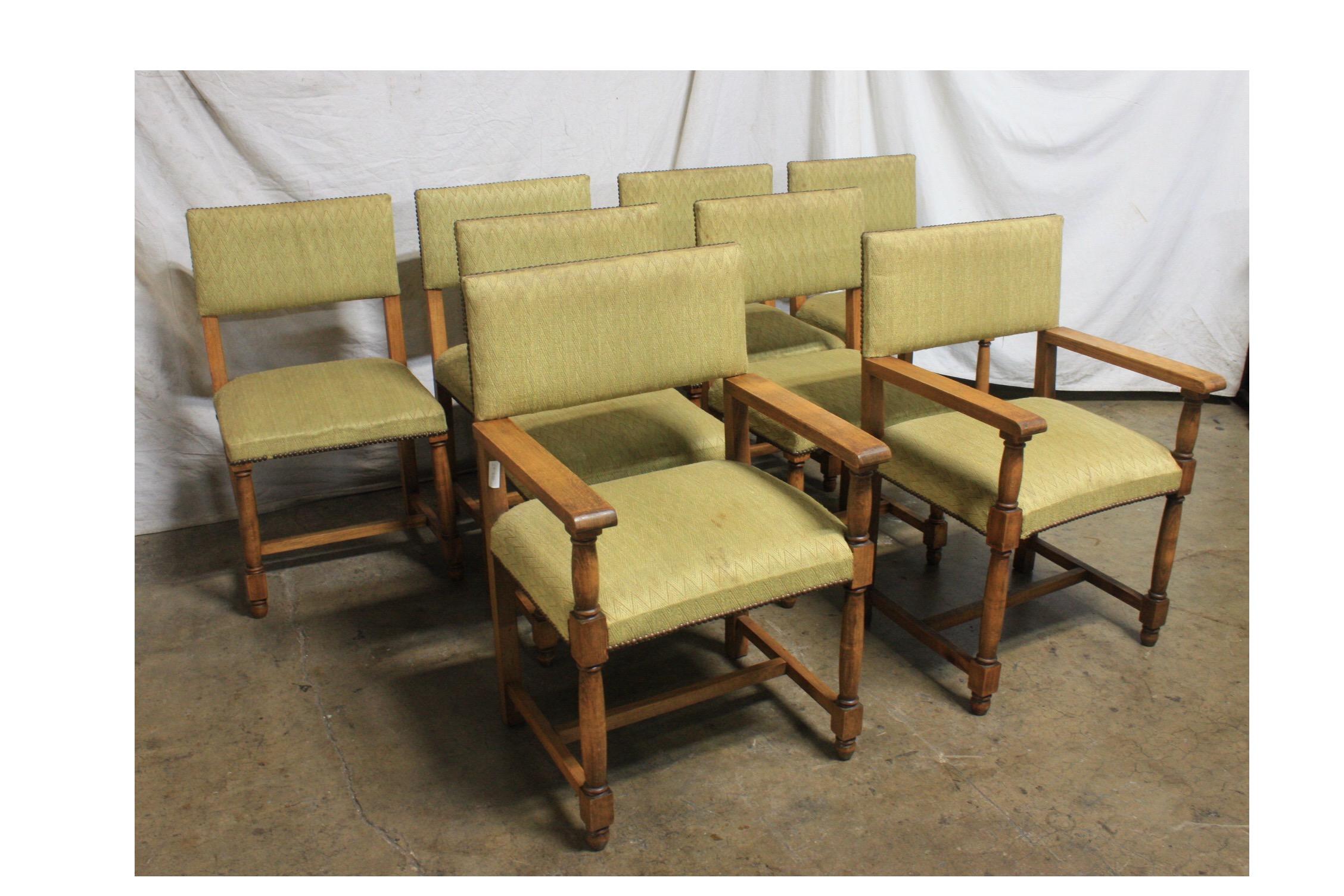 French Early 20th Century Set of Dining Chairs and Armchairs In Good Condition In Stockbridge, GA