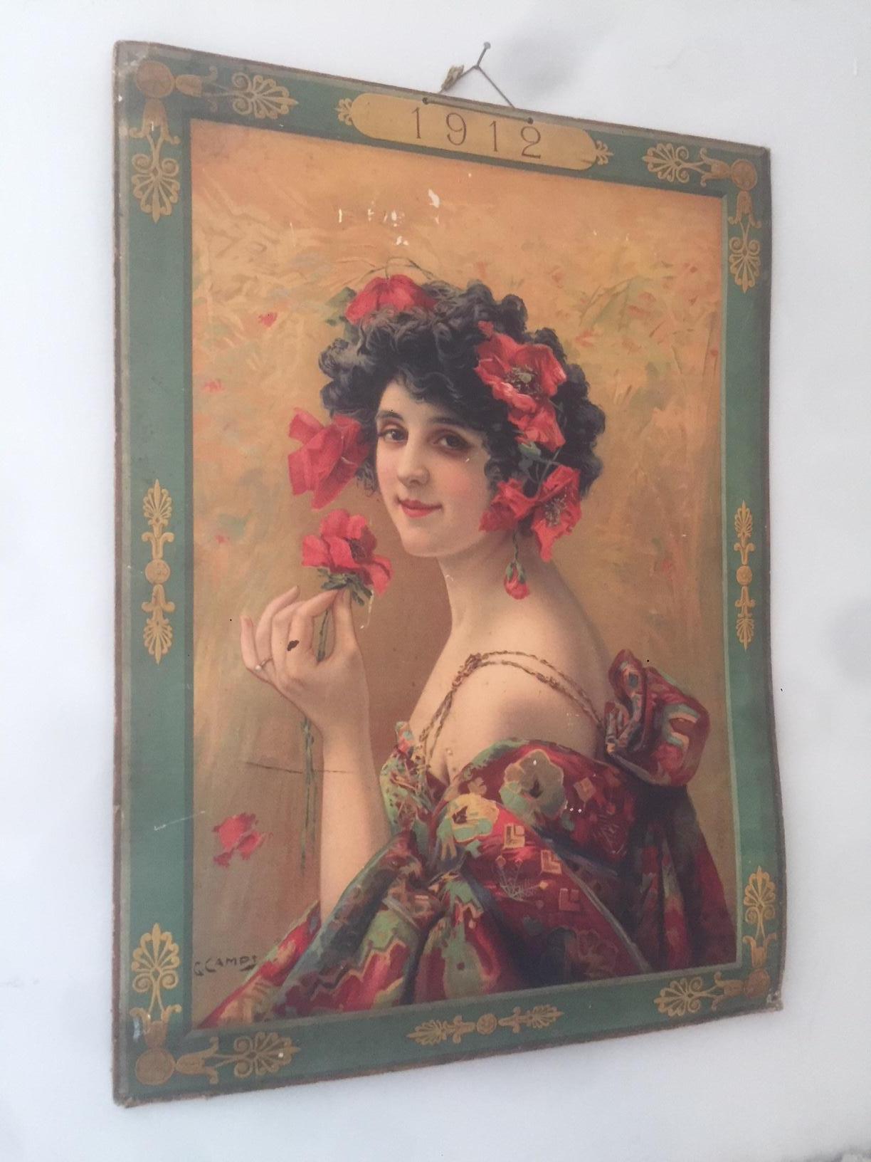 French Early 20th Century Signed Advertising Poster In Good Condition In LEGNY, FR