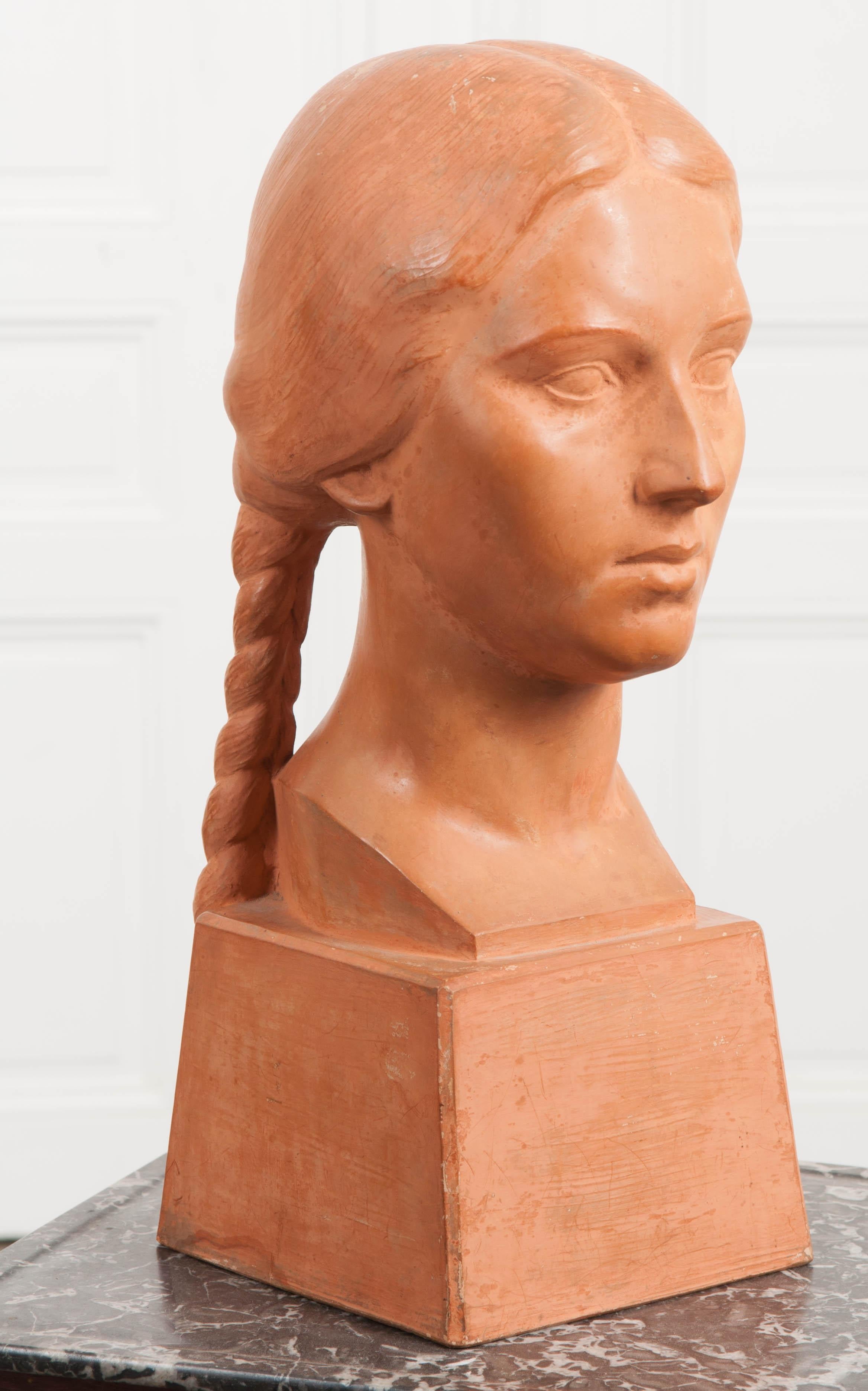French Early 20th Century Terracotta Bust by Raymond Couvègnes 2