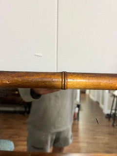 French Early 20th Century Walnut Faux Bamboo Wall Mirror