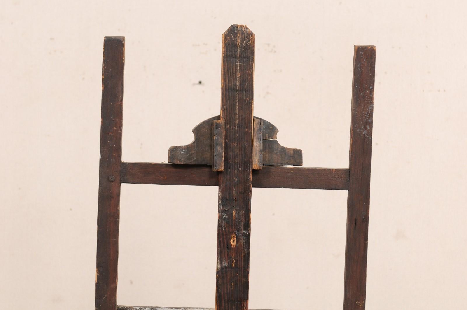 French Early 20th Century Wood Adjustable Artist Easel im Zustand „Gut“ in Atlanta, GA