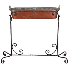 French Early 20th Century Wrought Iron and Copper Jardinière