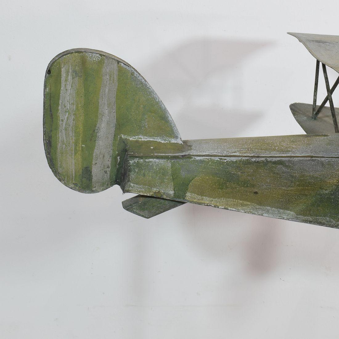 French Early 20th Century Zinc Aeroplane Weathervane 6