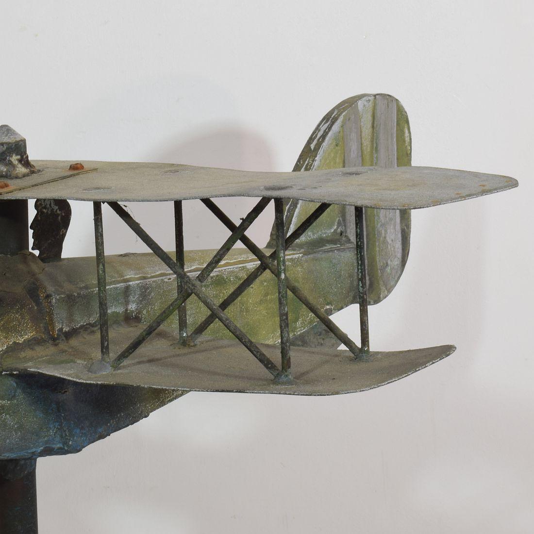 French Early 20th Century Zinc Aeroplane Weathervane 8