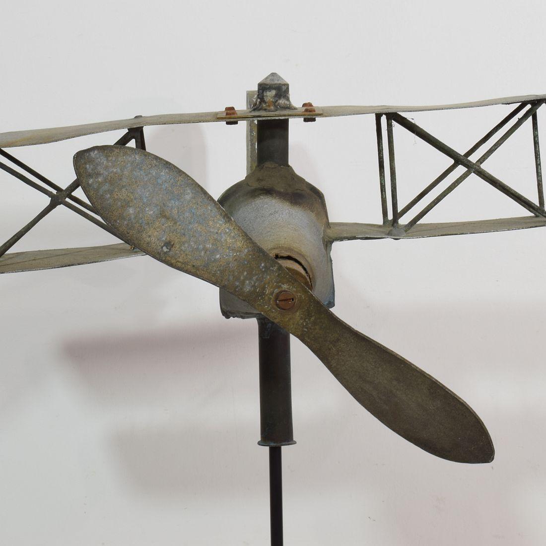 French Early 20th Century Zinc Aeroplane Weathervane 10