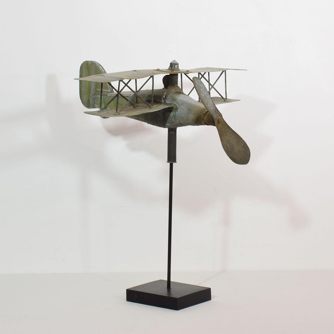 French Early 20th Century Zinc Aeroplane Weathervane 3