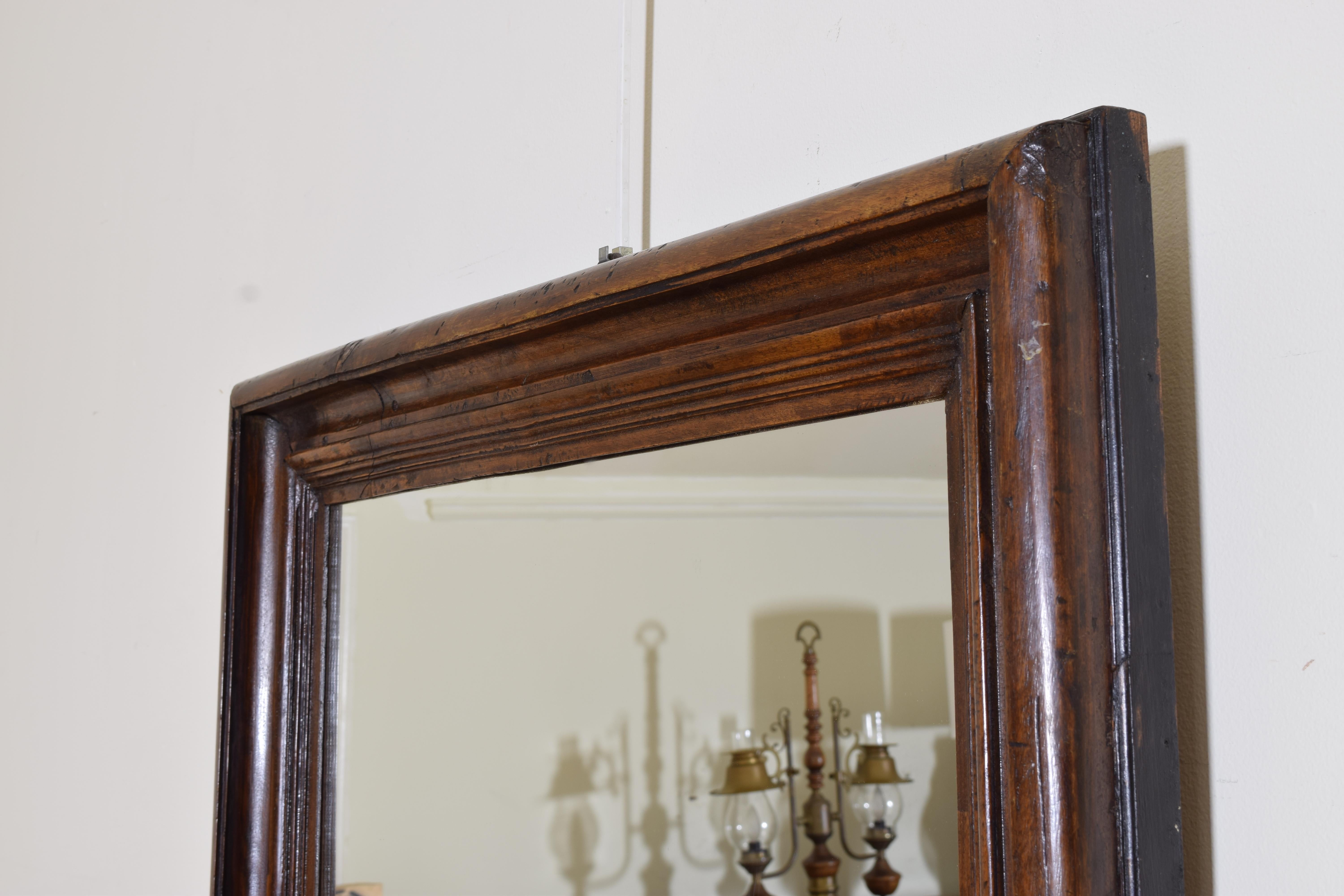 Italian Early Baroque Figured Walnut Frame as a Mirror, Early 17th Century In Good Condition In Atlanta, GA