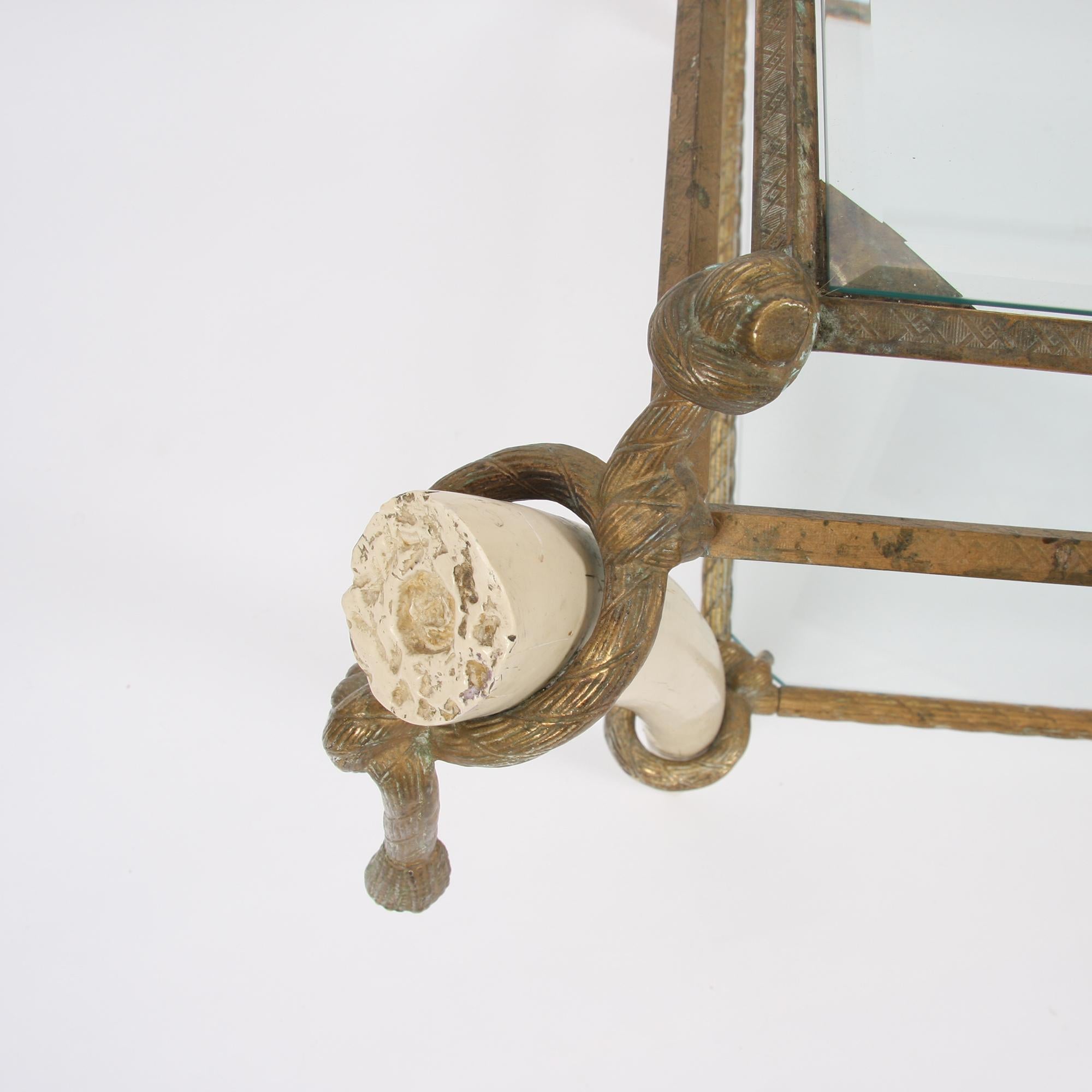 French Early 20th Century Brass and Faux Ivory Table For Sale 4