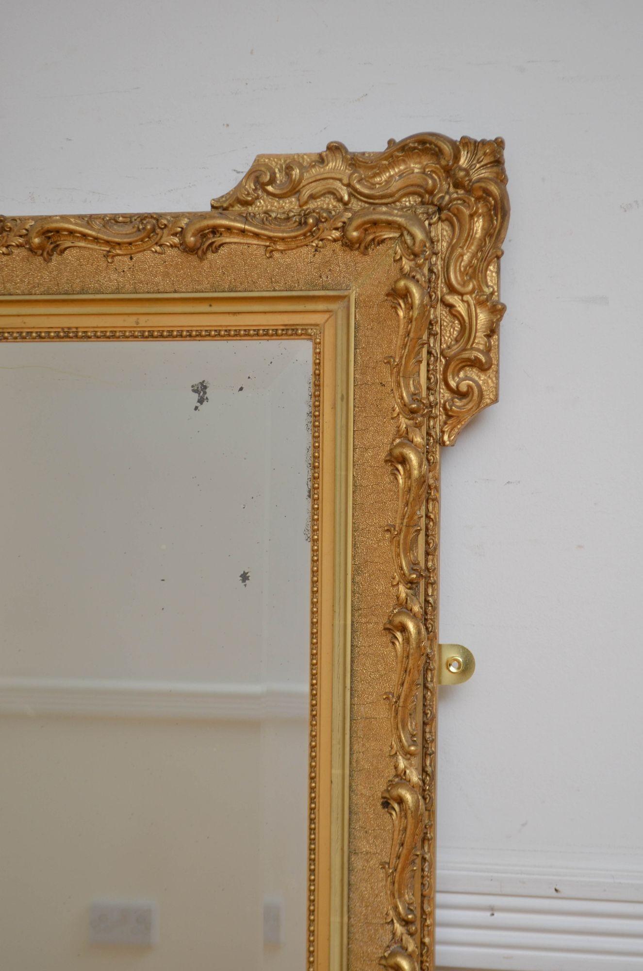 Specchio da parete dorato francese del primo Novecento H138cm in vendita 4