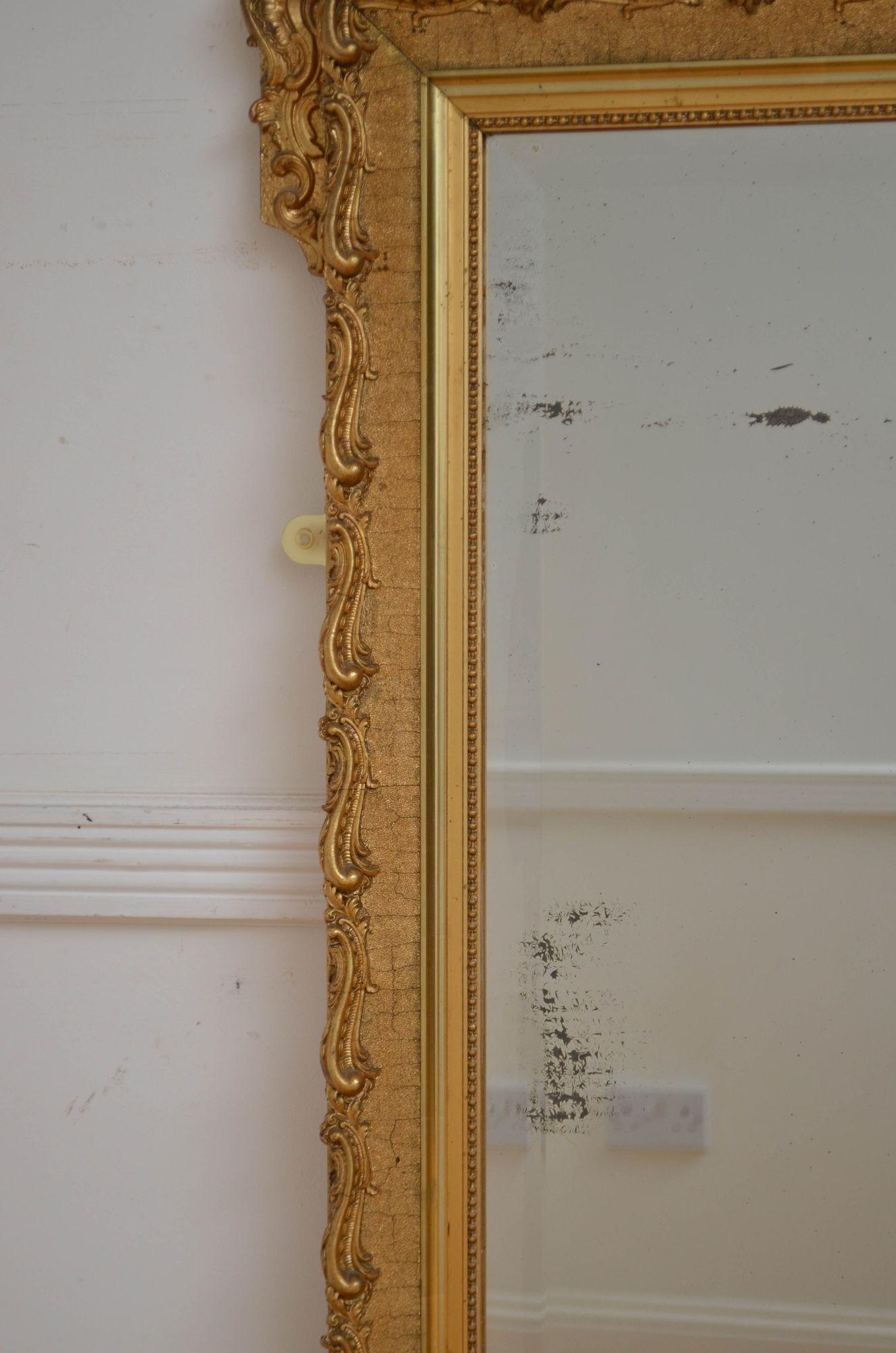 Specchio da parete dorato francese del primo Novecento H138cm in vendita 1