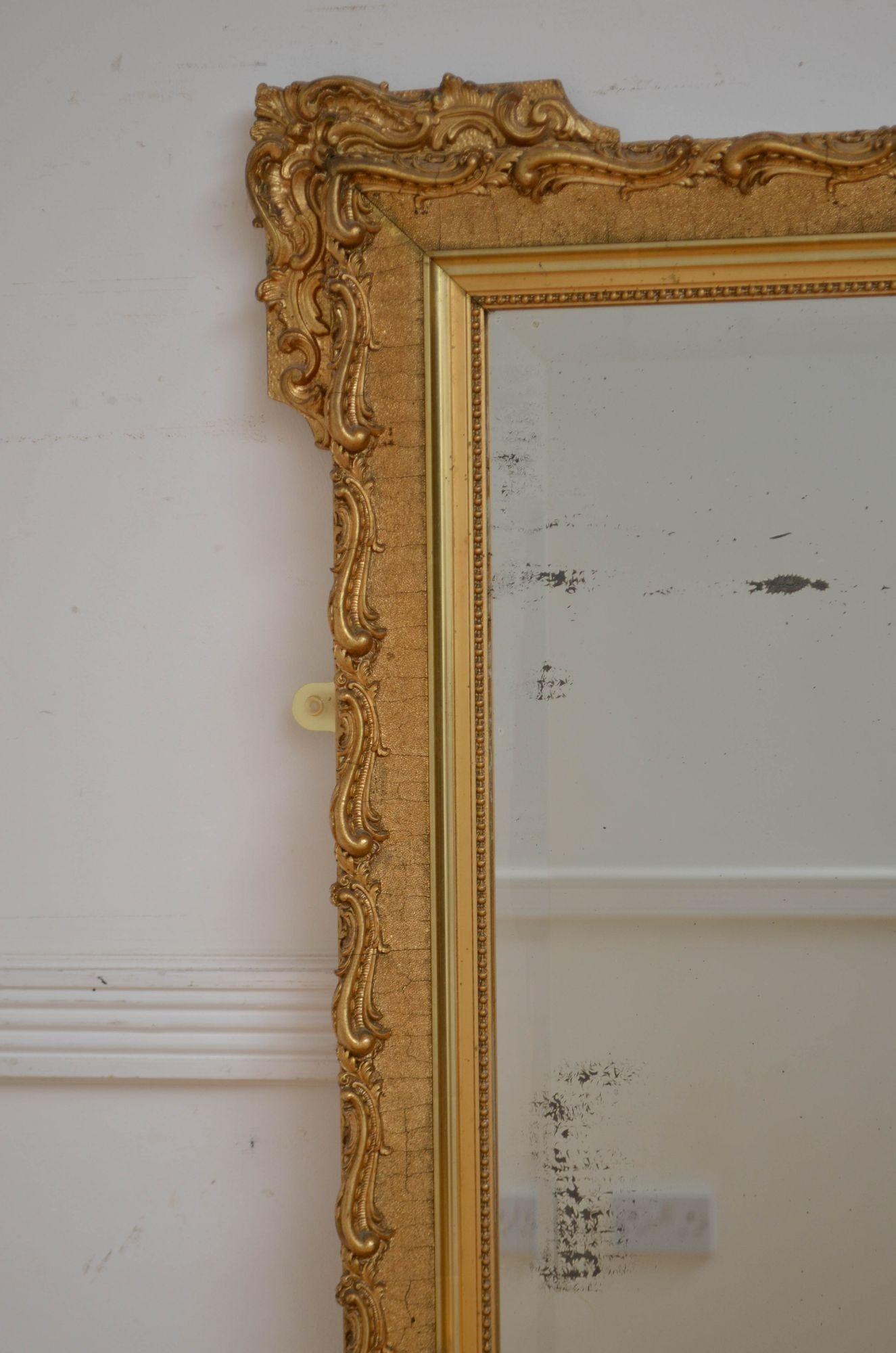 Specchio da parete dorato francese del primo Novecento H138cm in vendita 2