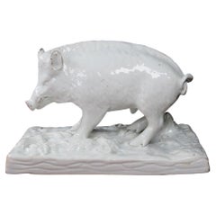 Antique French Earthenware Bristle-Back Boar, circa 1780