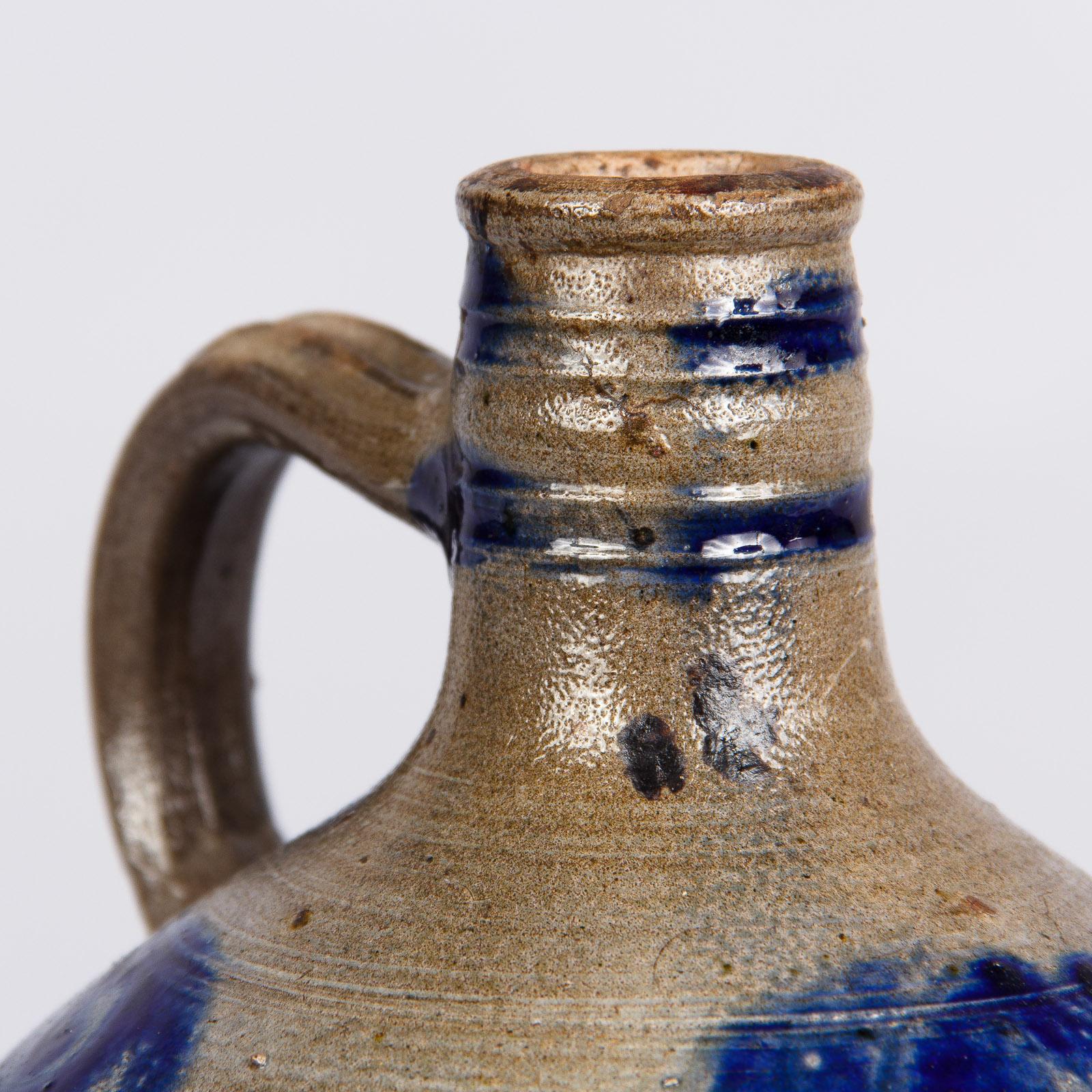 Glazed French Earthenware Cruche from Alsace Region, 1920s