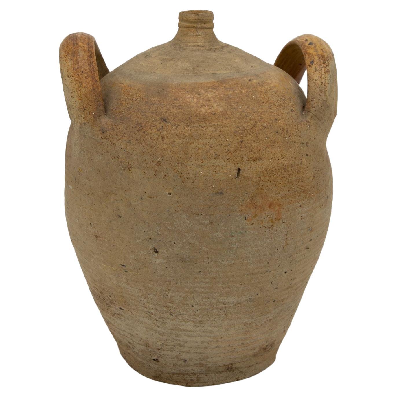 French Earthenware Jug, Late 19th Century For Sale
