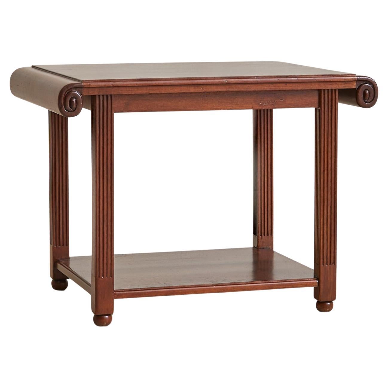 French Eastern Rosewood Side Table with Fluted Legs, 1940s For Sale