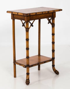 French Eastlake Style Bird's-Eye Maple Side Tables, circa 1890