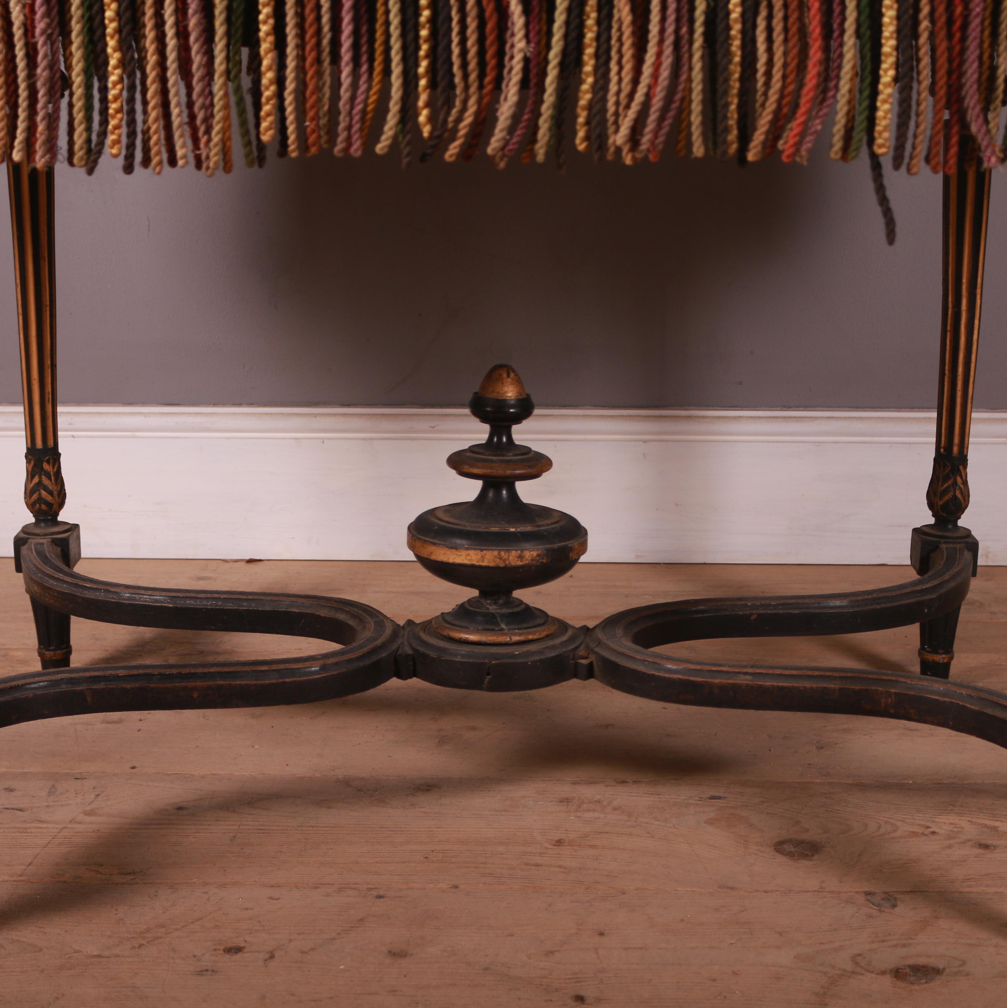 Ebonized French Ebonised and Gilt Center Table For Sale