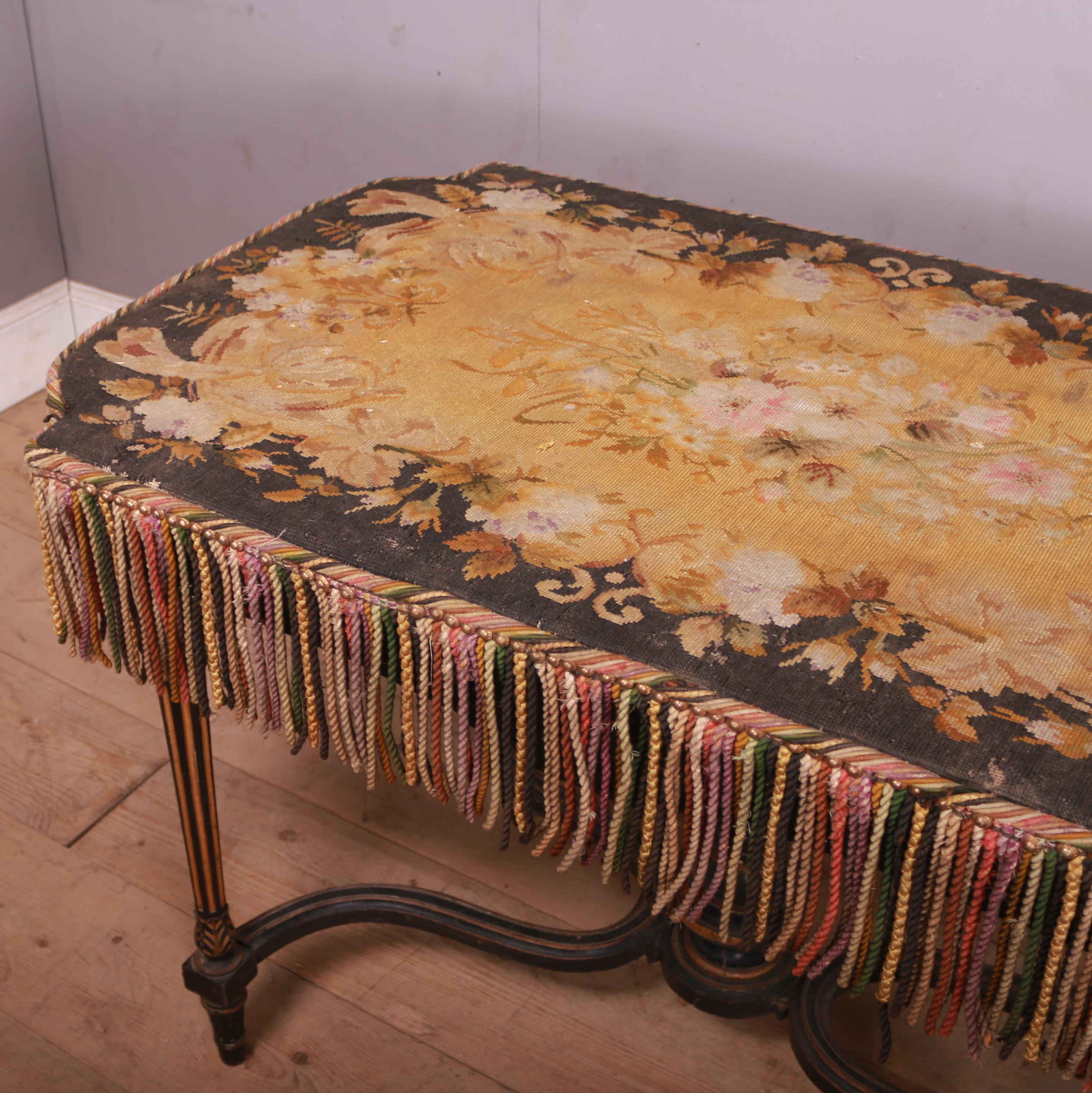19th Century French Ebonised and Gilt Center Table For Sale