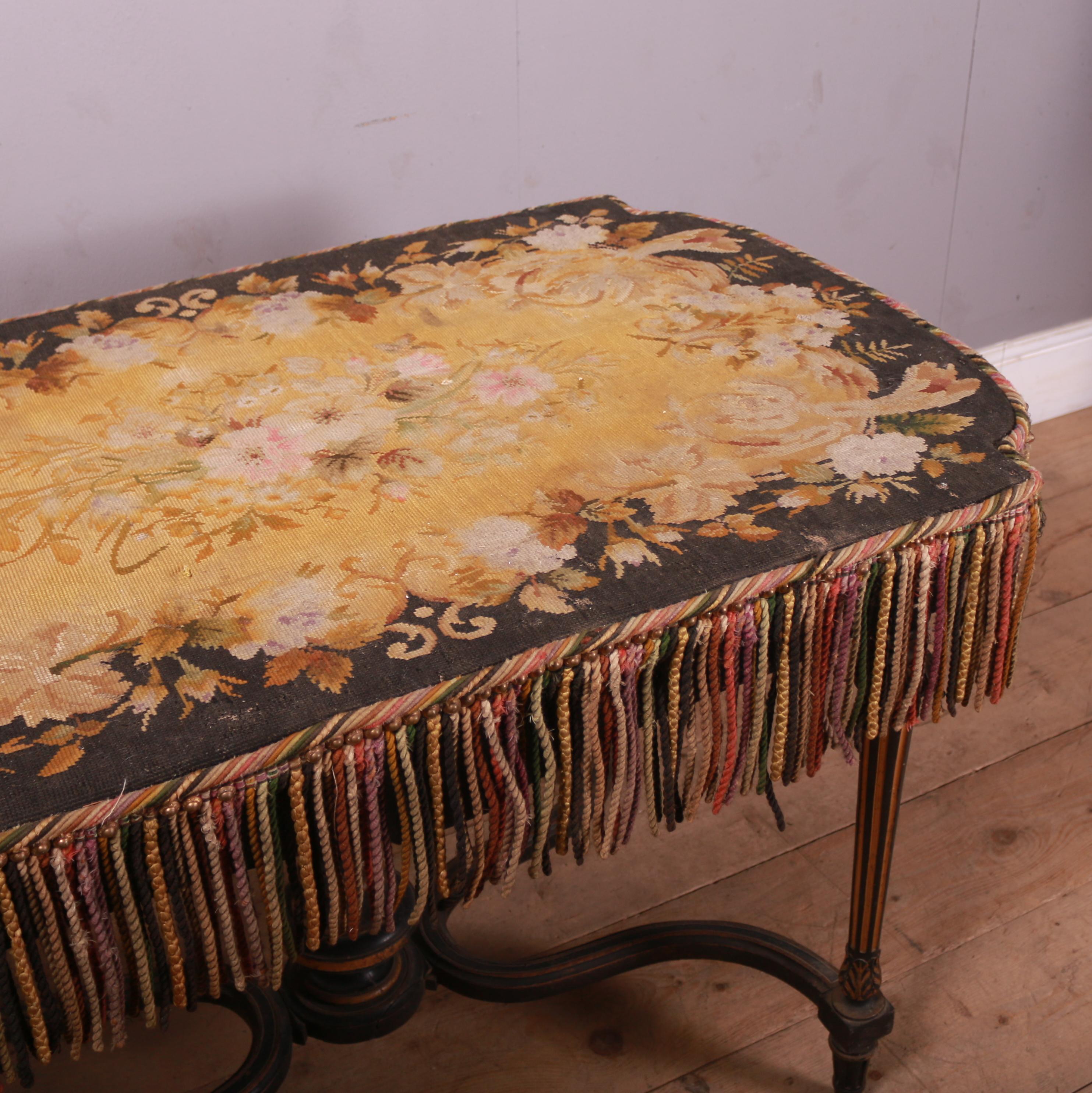 Beech French Ebonised and Gilt Center Table For Sale