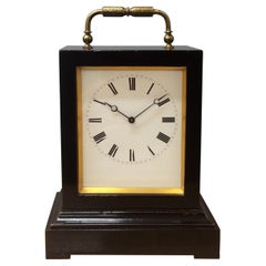 French Ebonised Carriage / Mantel Clock by Victor, Anathase Pierret
