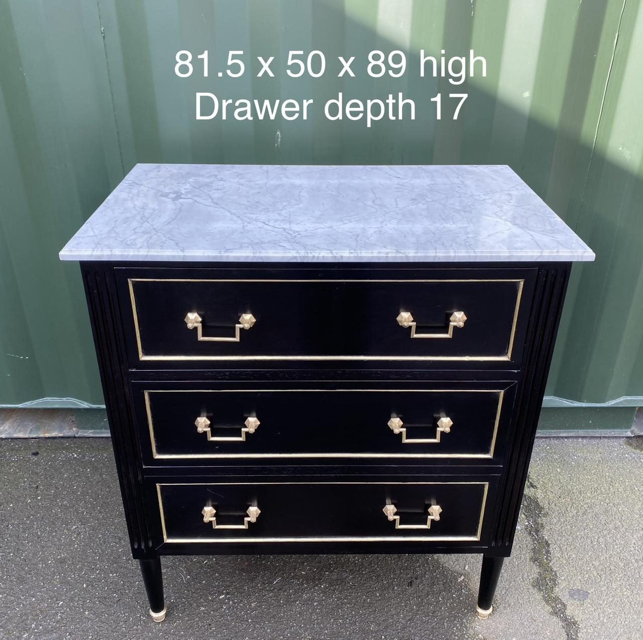 French Ebonized Commode Chest of Drawers  For Sale 8