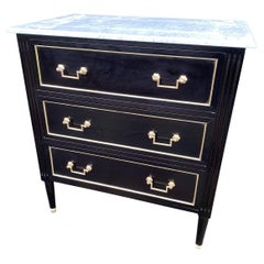 Antique French Ebonized Commode Chest of Drawers 