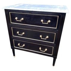 French Ebonized Commode Chest of Drawers 