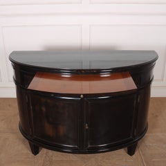 French Ebonised Demi Lune Cabinet