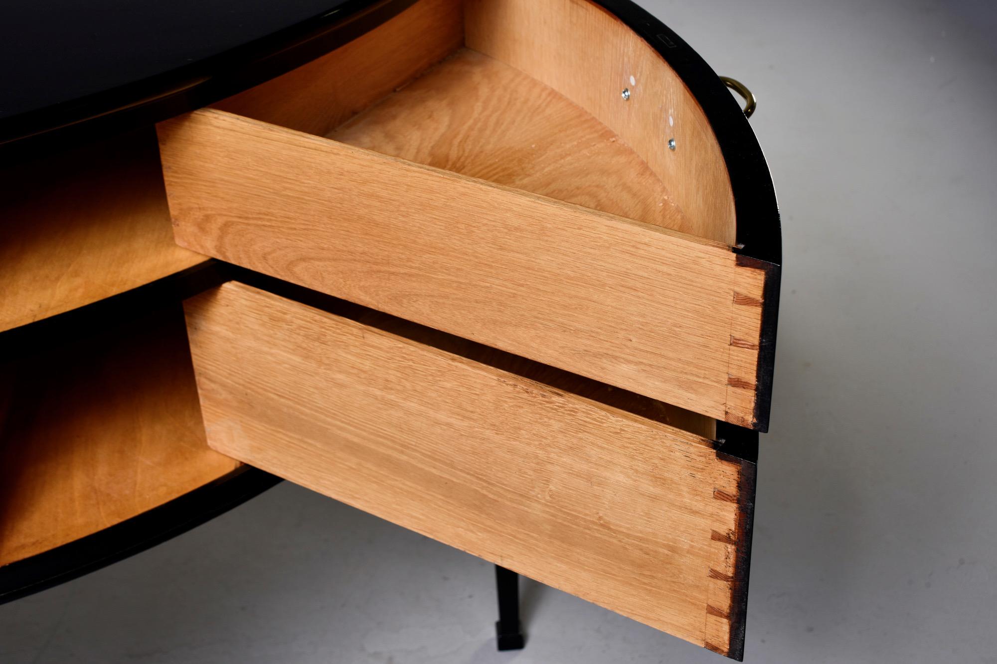 French Ebonised Mahogany Bow Front Buffet In Good Condition In Troy, MI