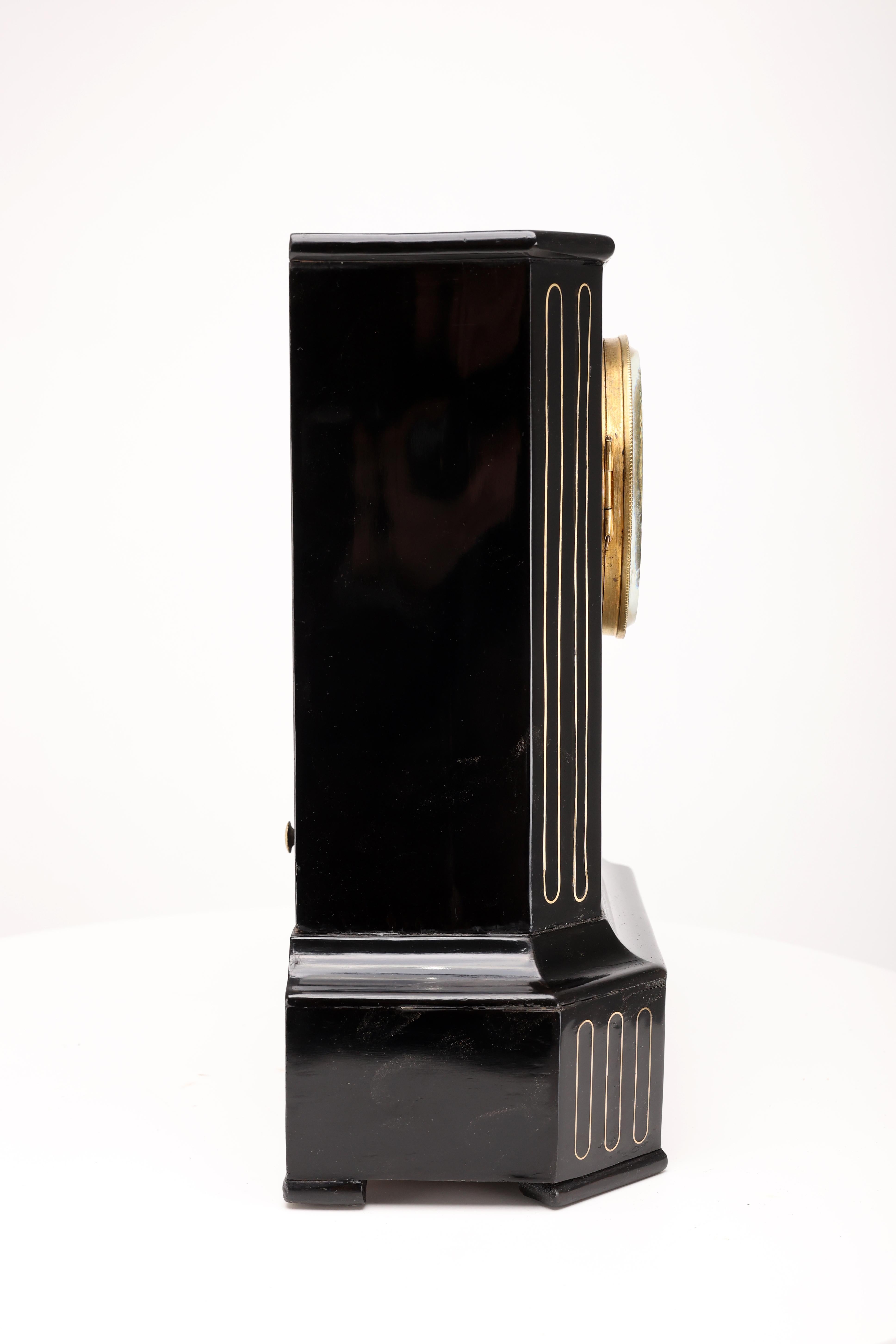 French Ebonised Mantel Clock by Marc, Paris (Circa 1850) 8