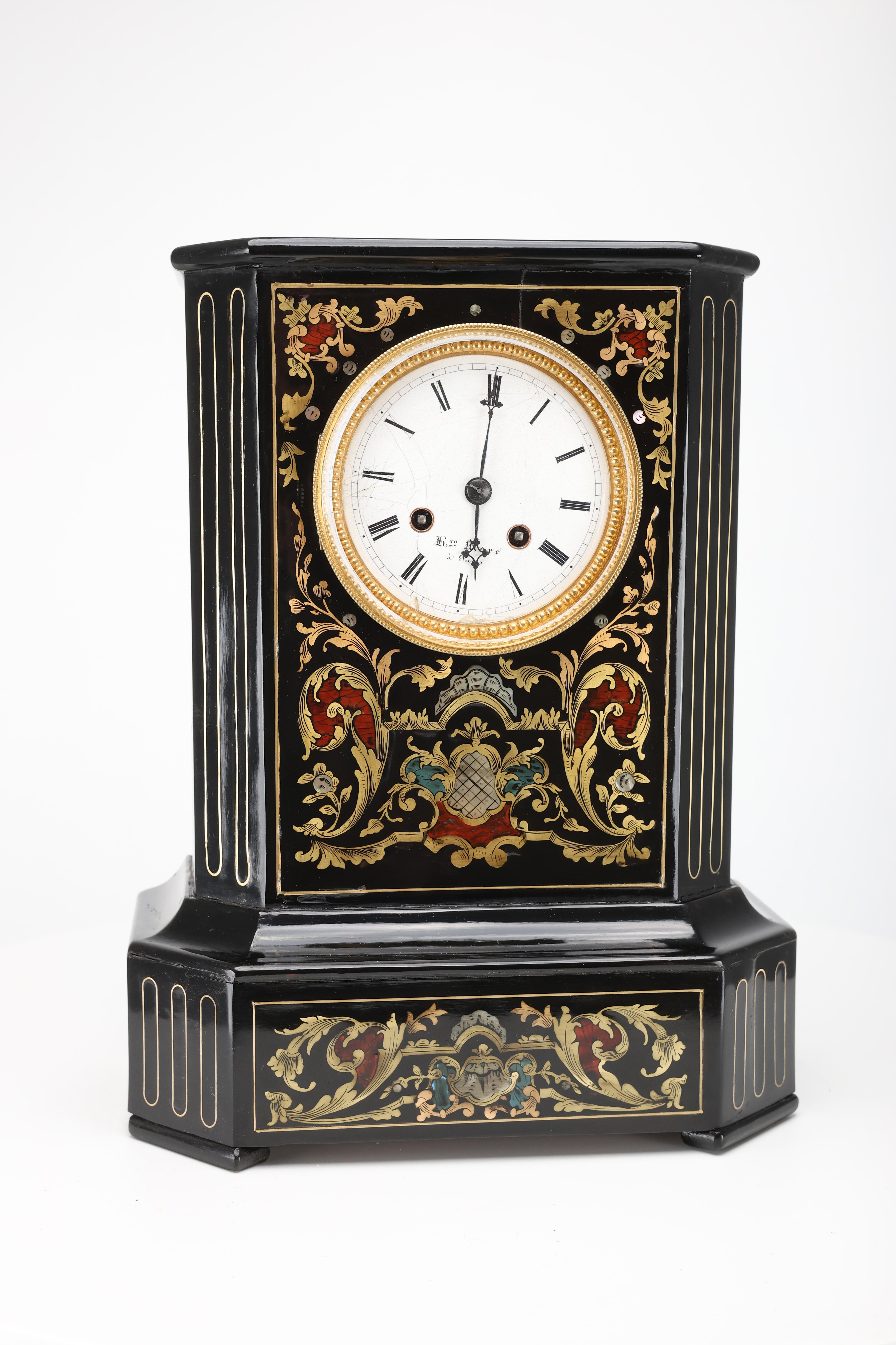 Exquisite French Ebonised Mantel Clock by Henry Marc, Paris (Circa 1850)

This exceptional French mantel clock, attributed to the renowned clockmaker Henry Marc of Paris, exemplifies the elegance and craftsmanship of mid-19th-century horology.
The