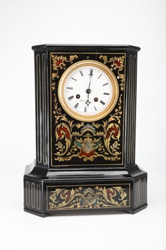 Reloj de chimenea francés ebonizado de Marc, París (circa 1850)
