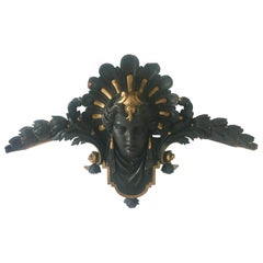 French Ebonized and Gilt over Door Carving, circa 1890