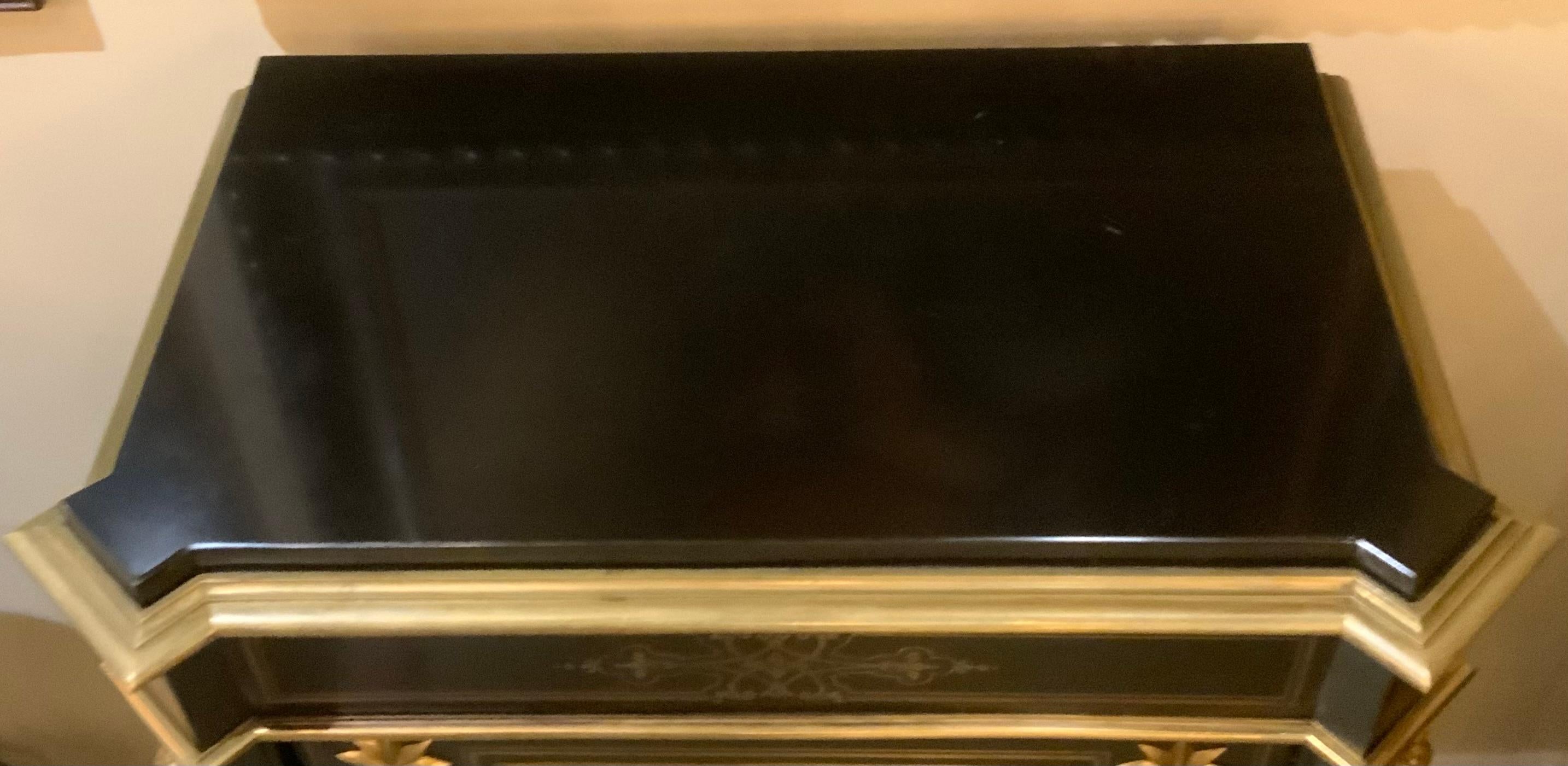 French ebonized cabinet with bronze dore mounts boulle work In Excellent Condition For Sale In Houston, TX