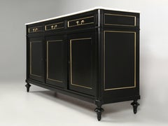 French Ebonized Louis XVI Style Buffet Excellent Quality Completely Restored