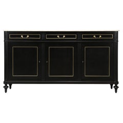 French Ebonized Louis XVI Style Buffet Excellent Quality Completely Restored
