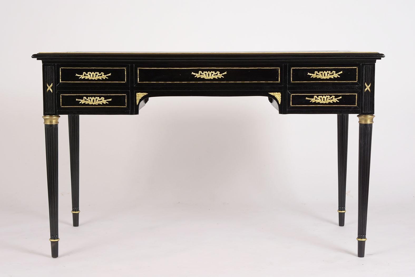 French Ebonized Louis XVI Style Desk 5