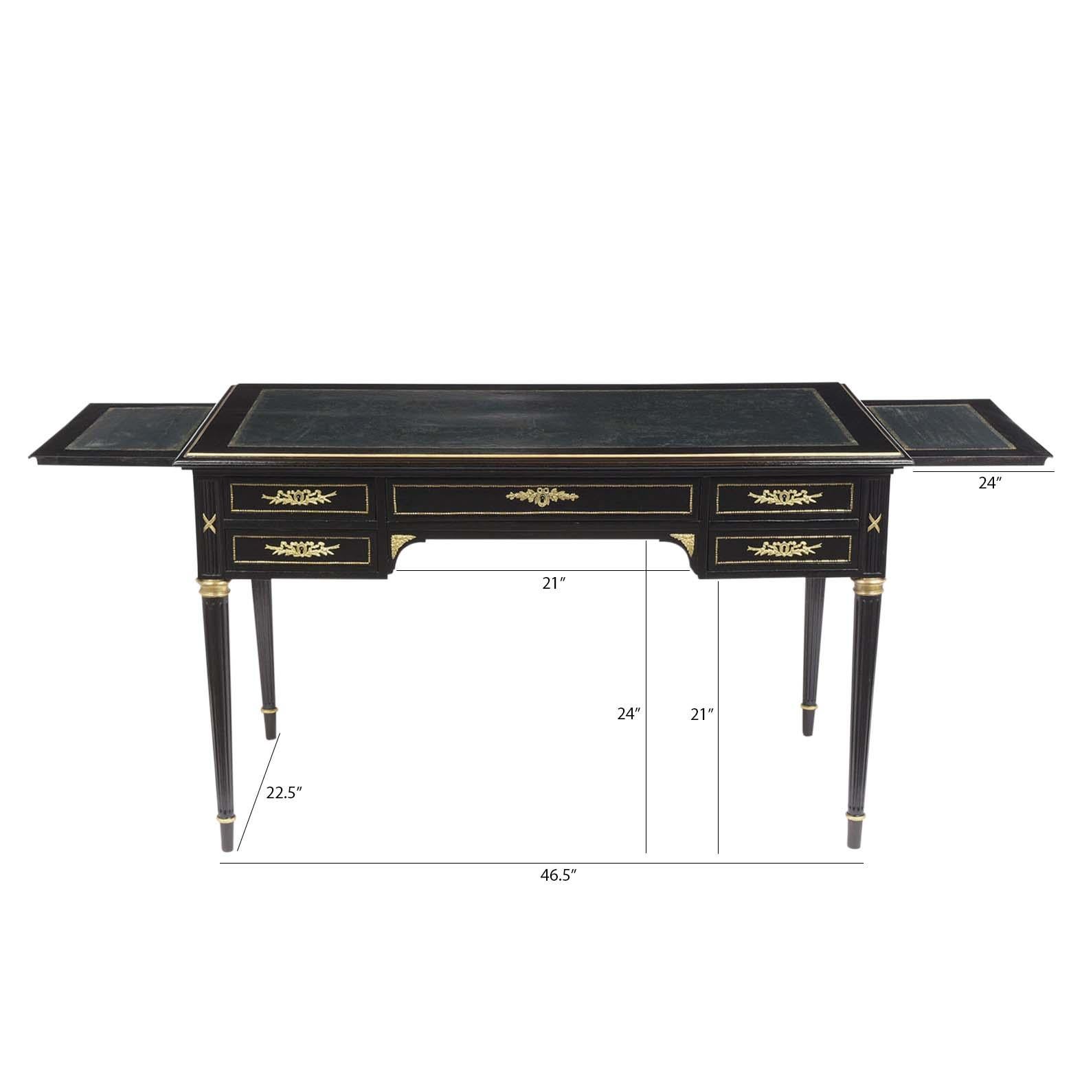French Ebonized Louis XVI Style Desk 8