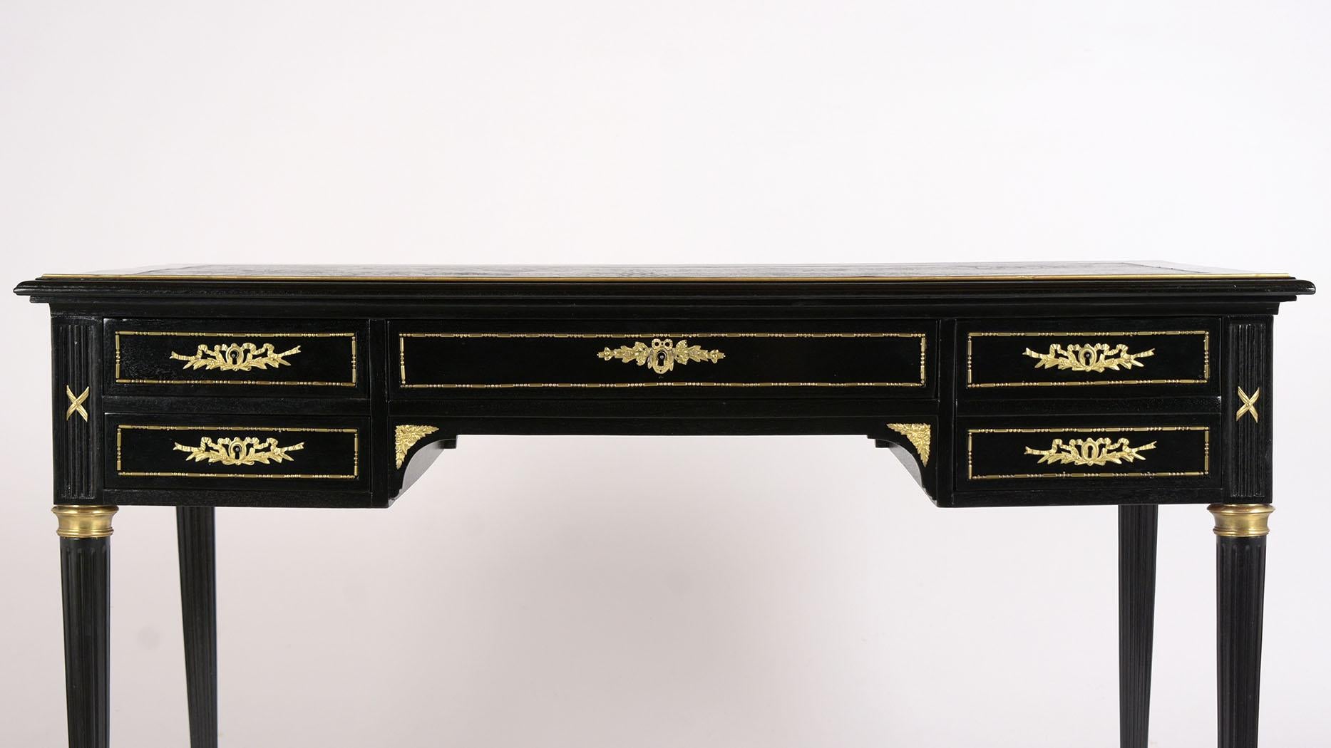 French Ebonized Louis XVI Style Desk 3