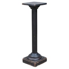 French Ebonized Pedestal Column with Wabi-Sabi Patina, Late 19th Century