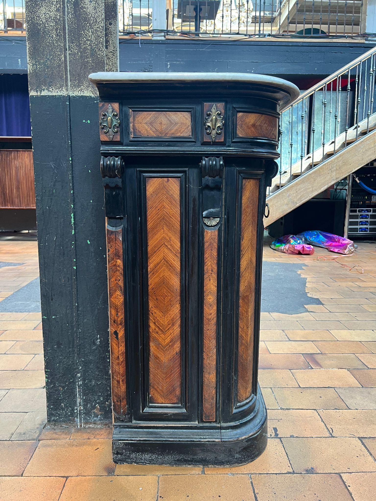 French Ebonized Side Cabinet with Marble Top, Late 19th Century For Sale 1