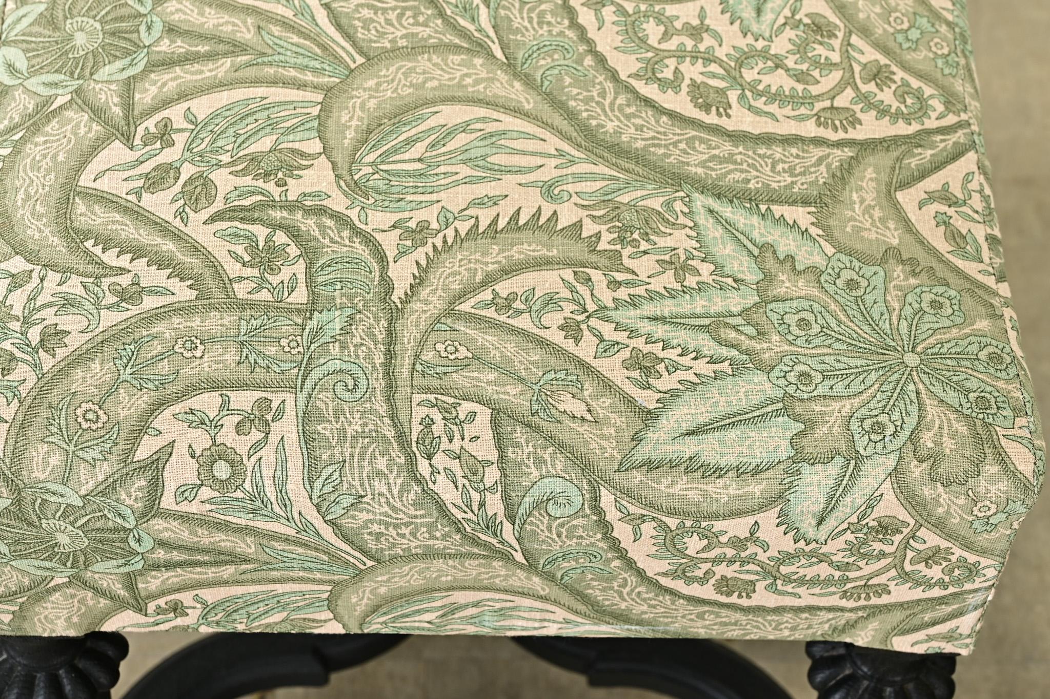 Französischer Hocker, ebonisiert und gepolstert im Angebot 6