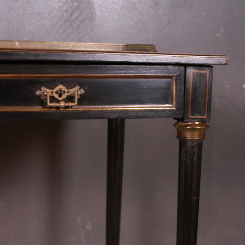 French Ebonized Writing Table In Good Condition In Leamington Spa, Warwickshire