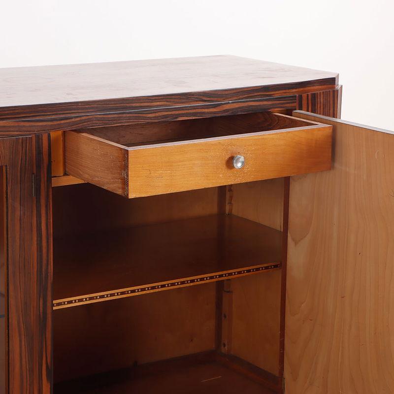 French Ebony Macassar Art Deco Sideboard In Good Condition For Sale In Pineville, NC