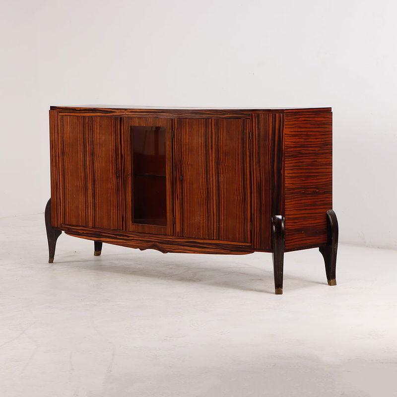 20th Century French Ebony Macassar Art Deco Sideboard For Sale