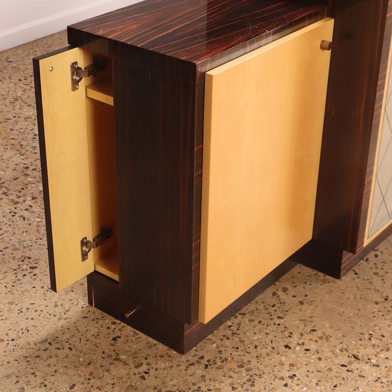 Buffet Art Déco en ébène de Macassar Bon état - En vente à Pineville, NC
